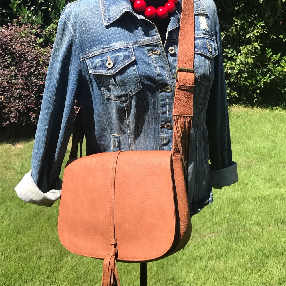NWT Express Brown Faux Leather Crossbody Bag